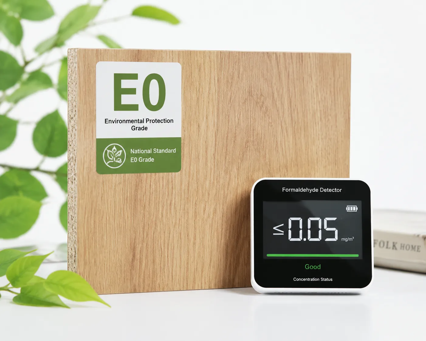 E0 grade wood-based wallboard without formaldehyde