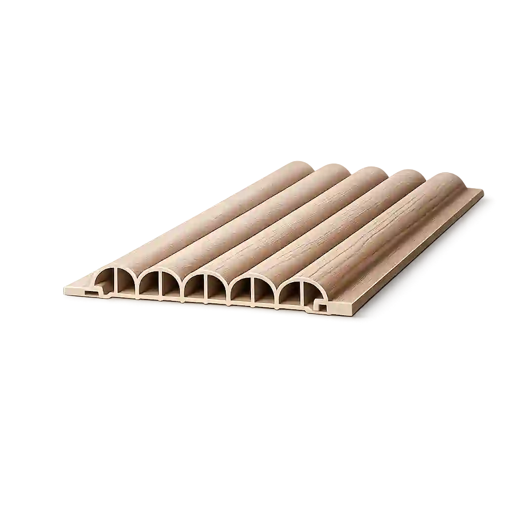 159mm round fluted panel with six-groove reeded profile