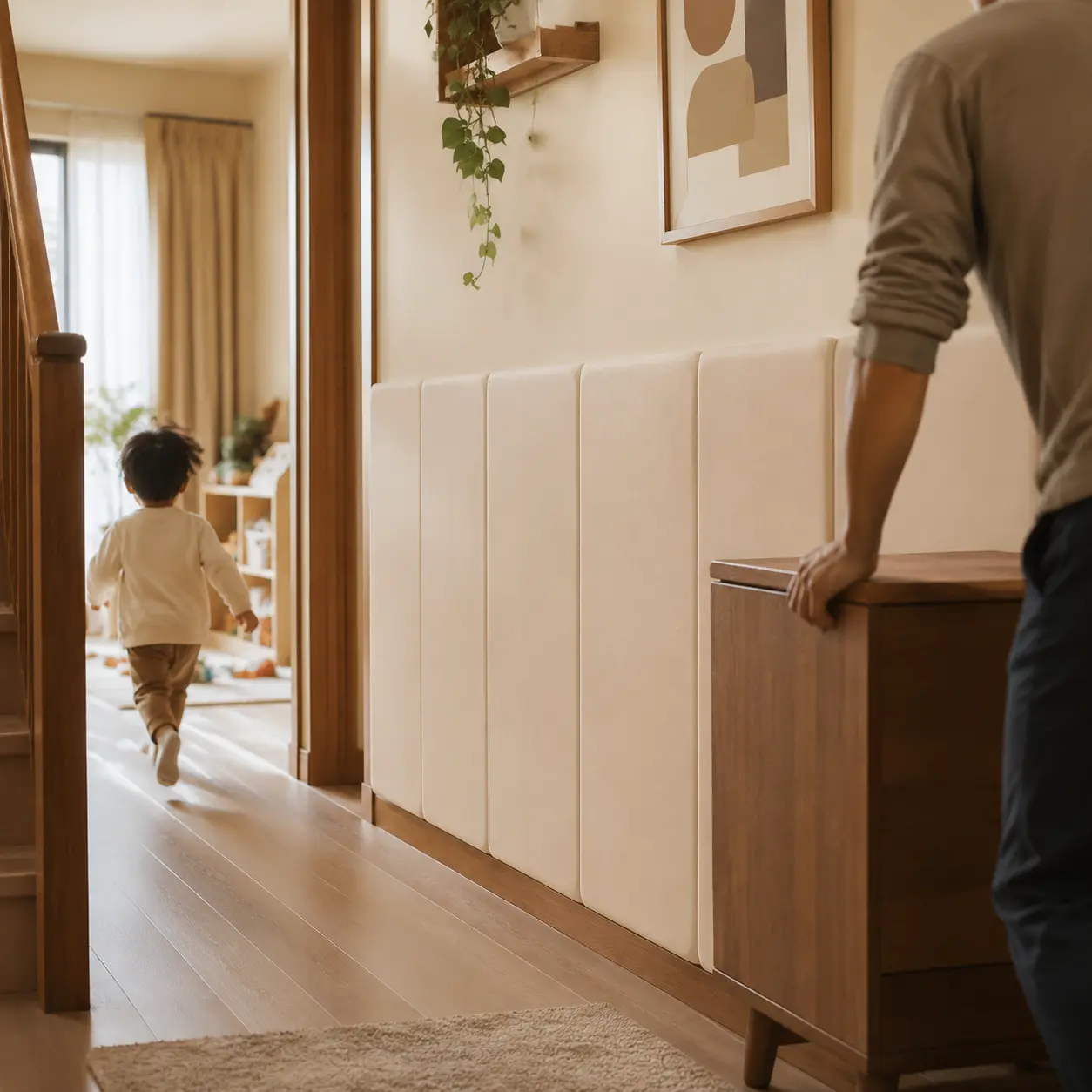 Anti-collision wall board used for home hallway wall protection