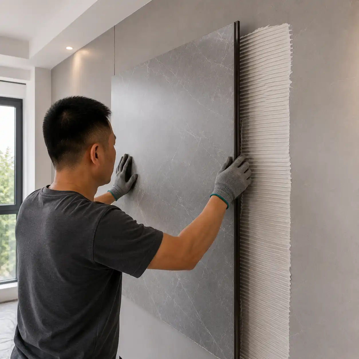 Carbon crystal wall panel installation method for interior wall projects