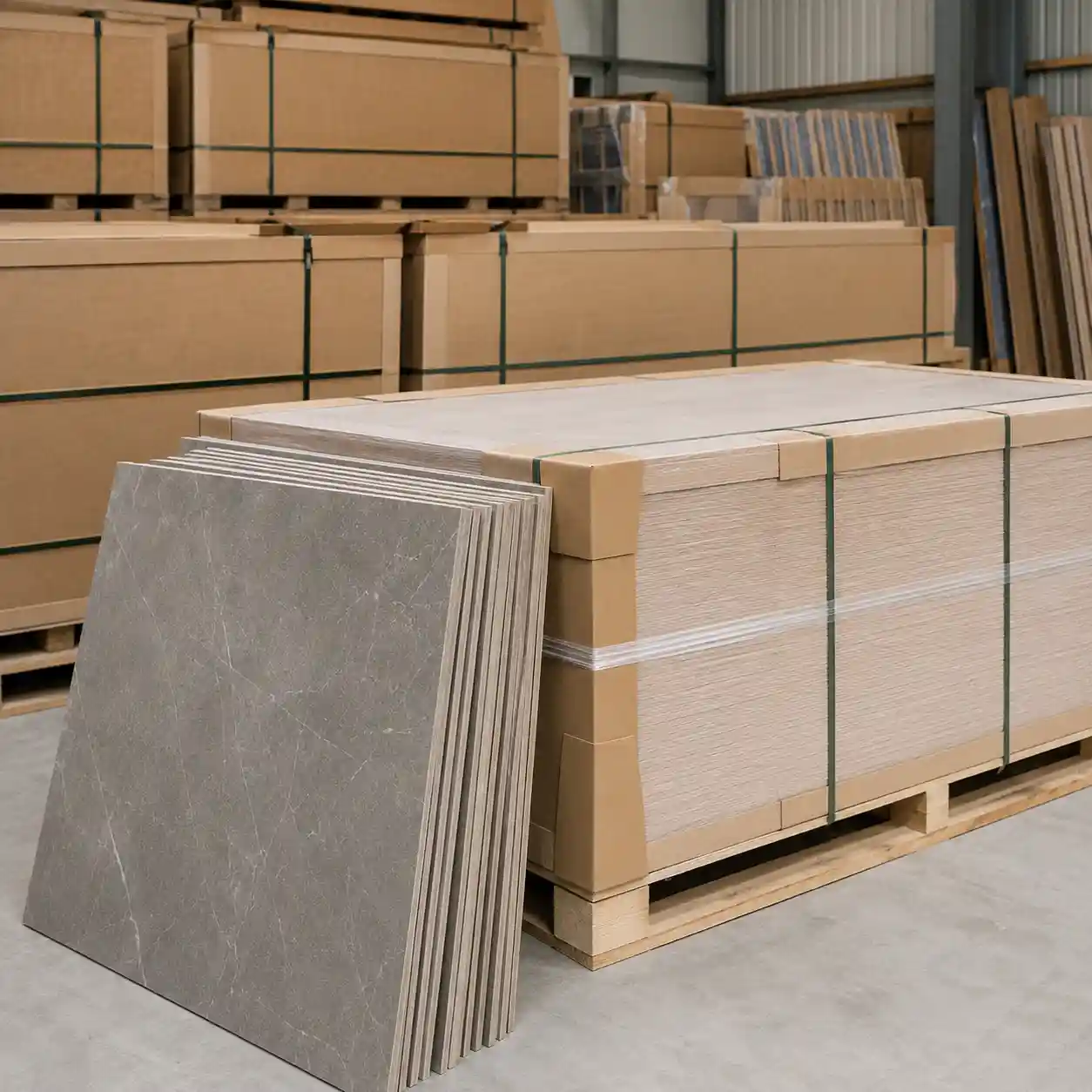 Carbon crystal wall panel packing and delivery support for project orders