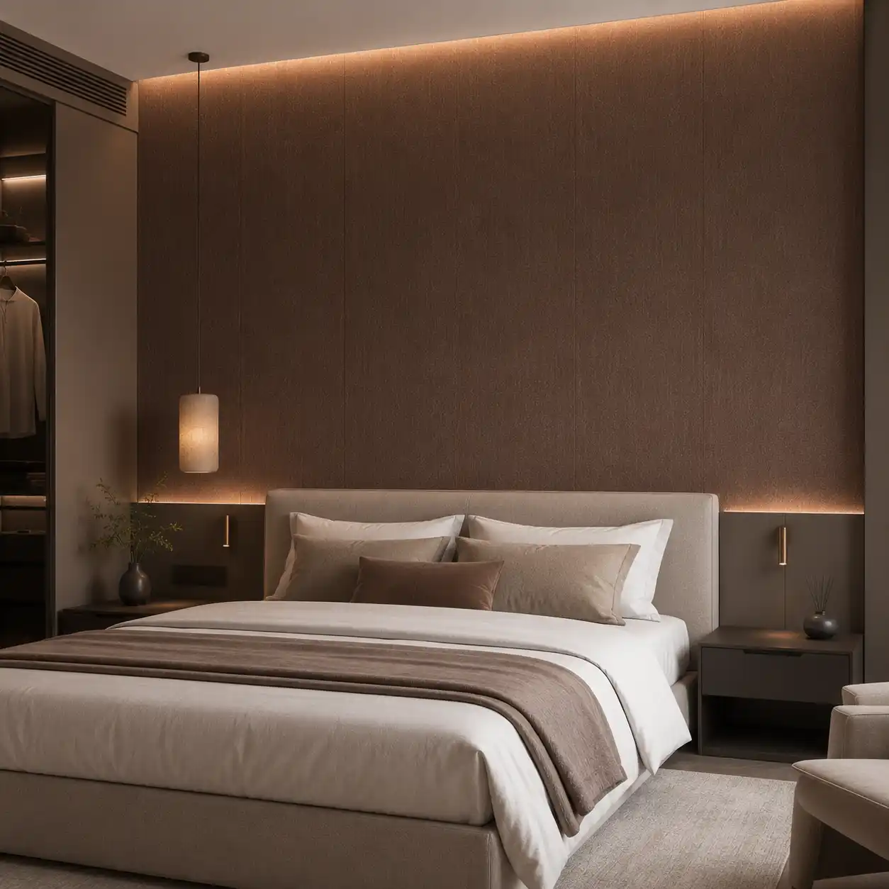 Carbon crystal wall panels used for hotel bedroom feature wall decoration
