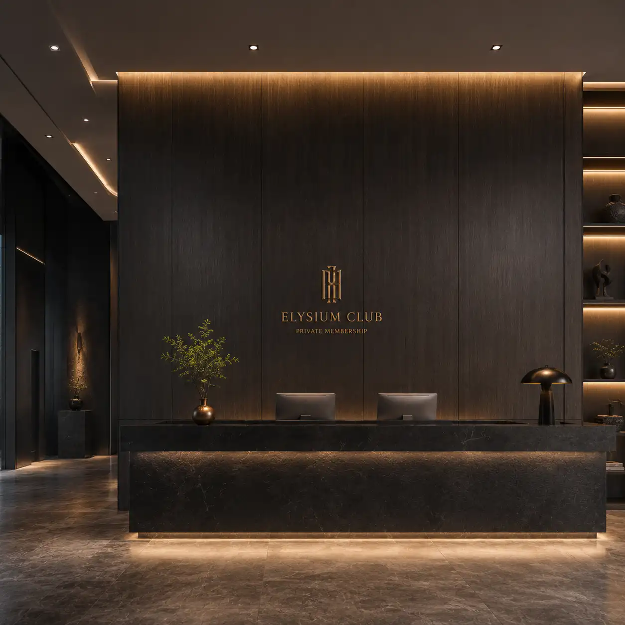 Decorative WPC wall panels used for a modern living room feature wall