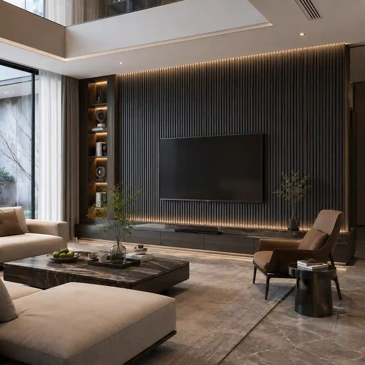 Hollow fluted wall panel used for large interior wall areas