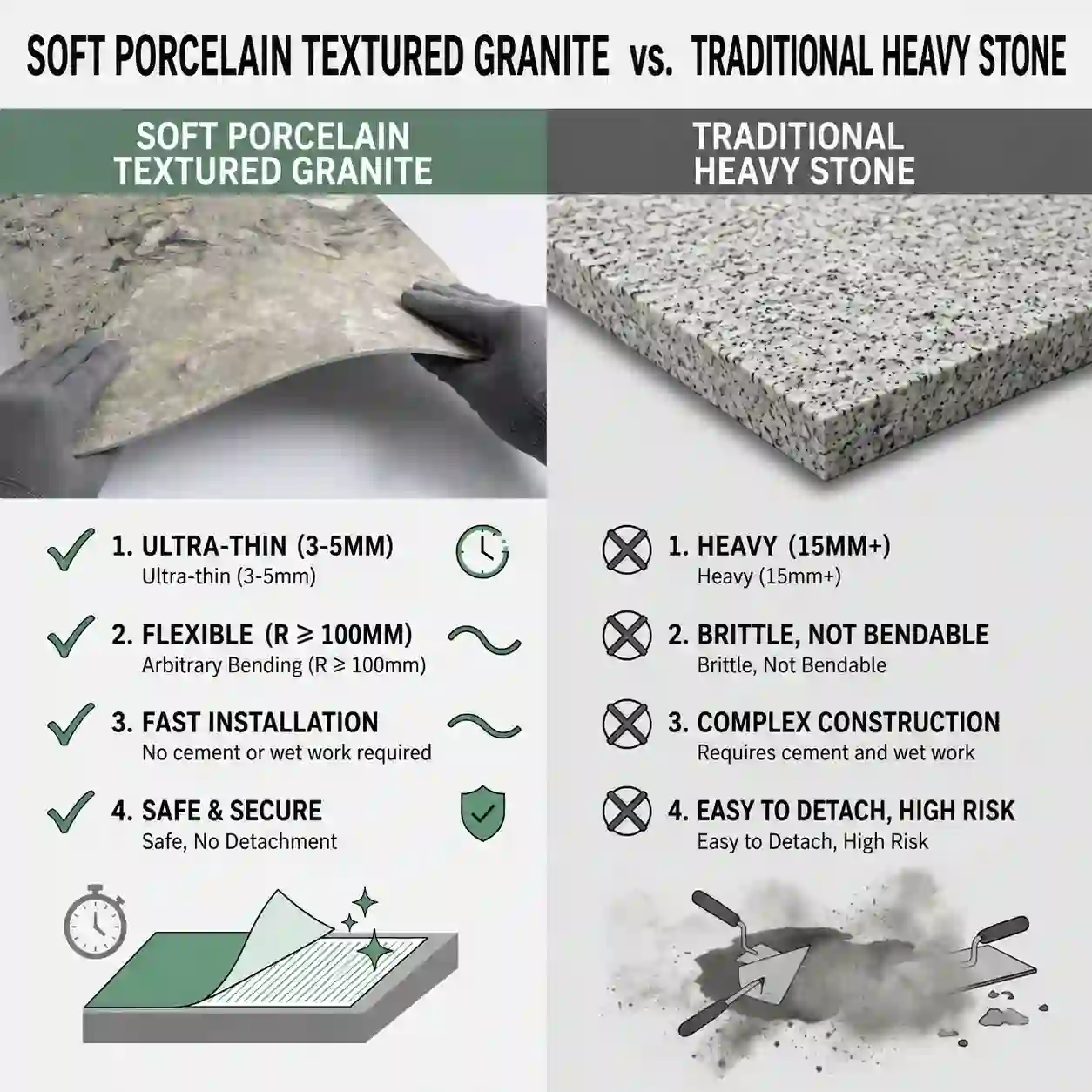 Polyurethane faux stone panels applied in hotel, villa and renovation spaces