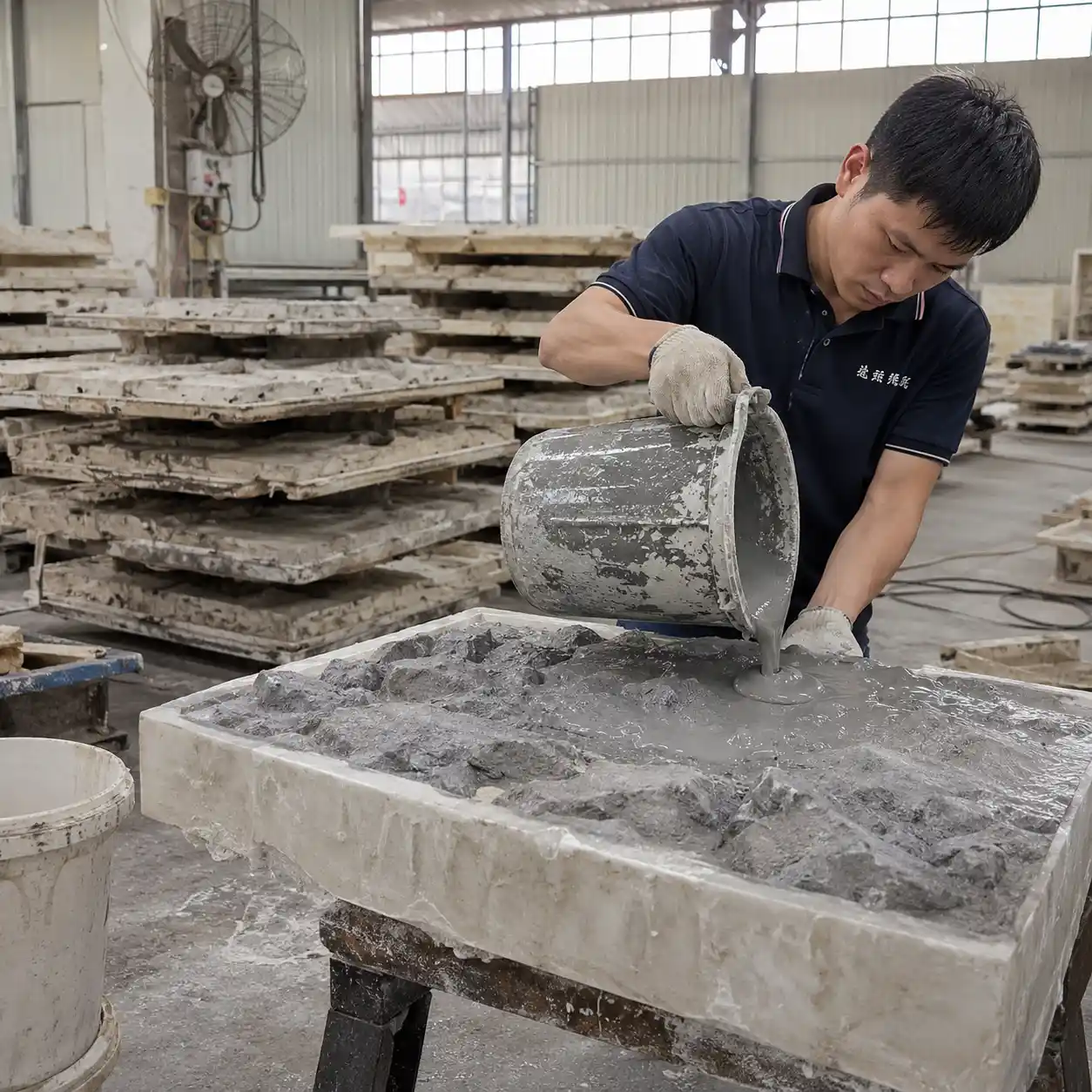 pu-stone-panel-silicone-mold-production-process-yifang-factory