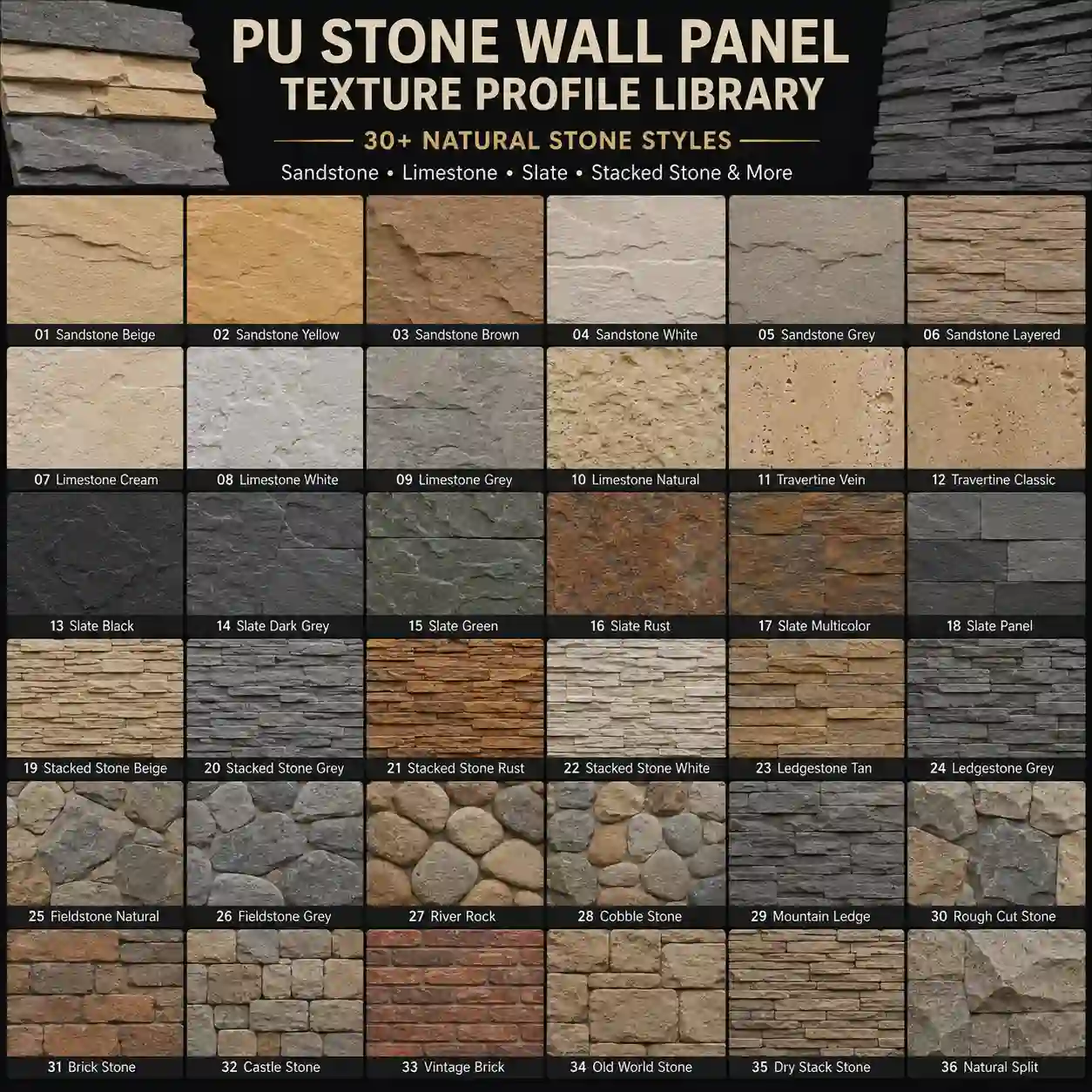pu-stone-panel-texture-profile-library-50-styles