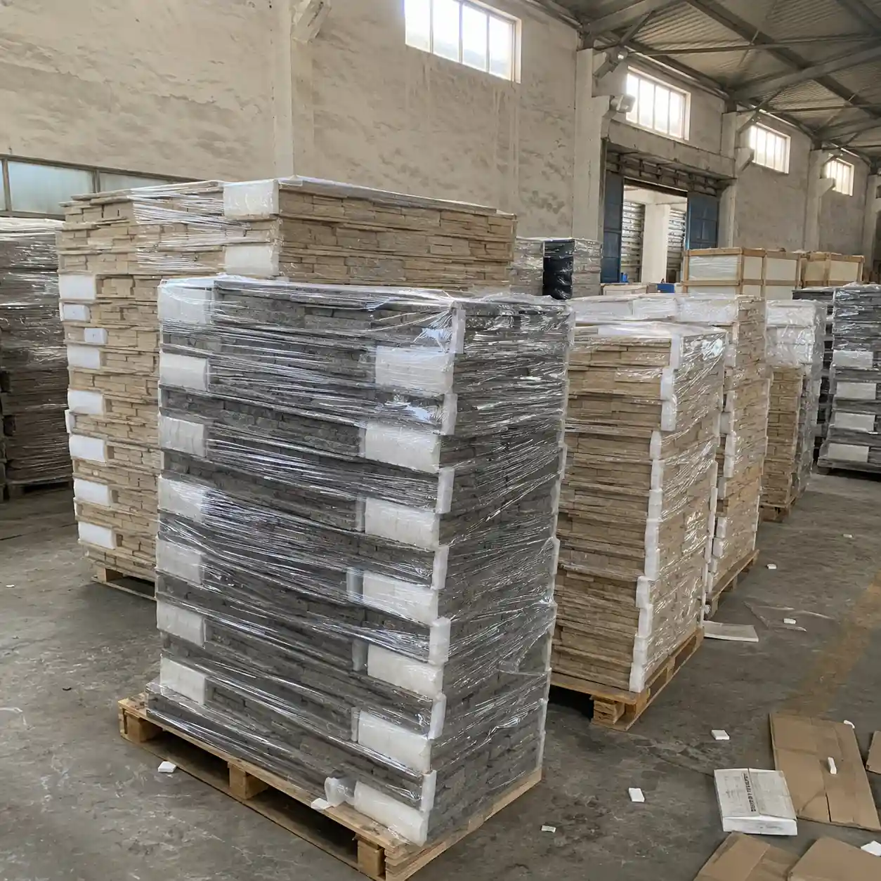 pu-stone-panel-warehouse-packaging-global-shipping-yifang