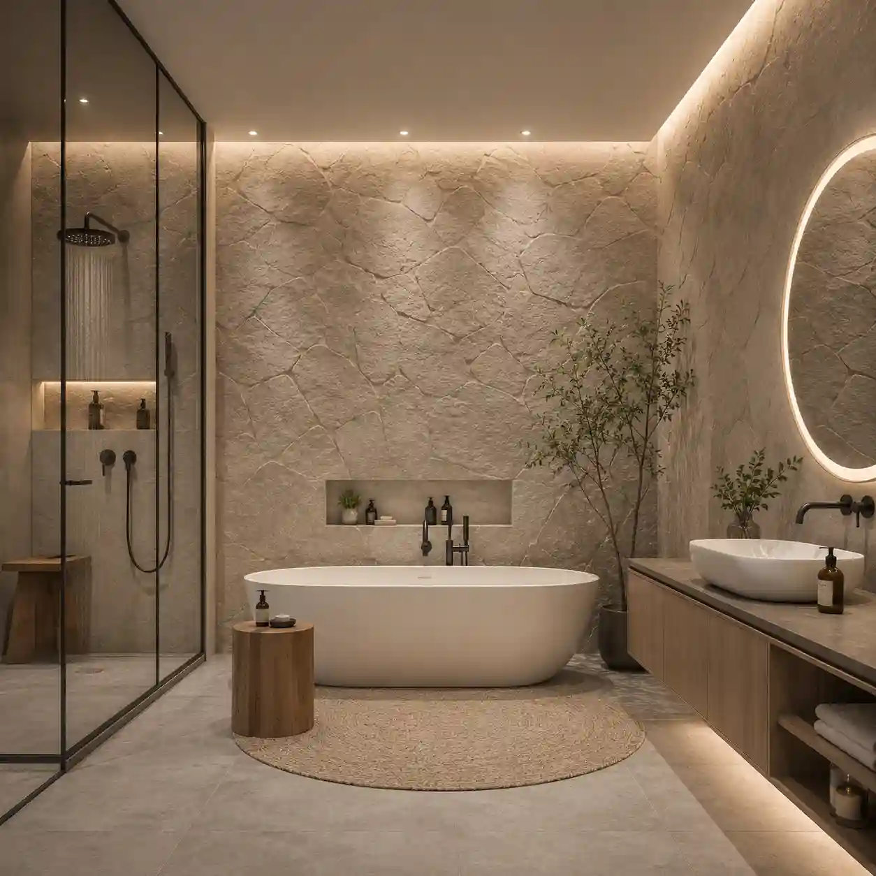 PU stone wall panels with faux stone texture for feature walls, villas and commercial projects