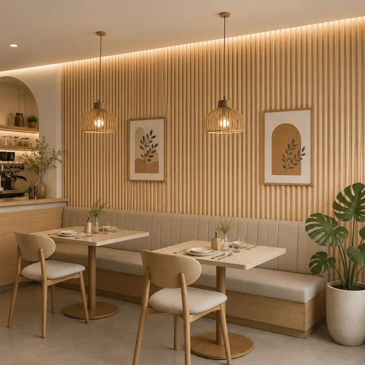 Reeded profile feature of round fluted wall panel