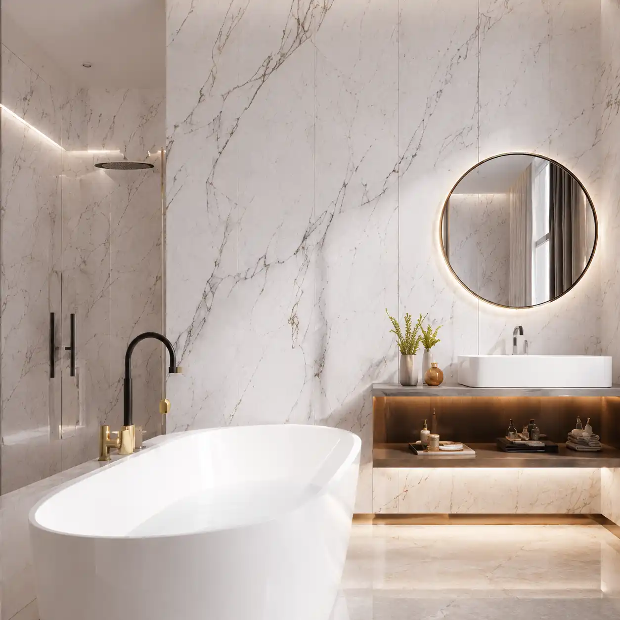 SPC stone effect wall panels for villa bathroom and interior feature wal