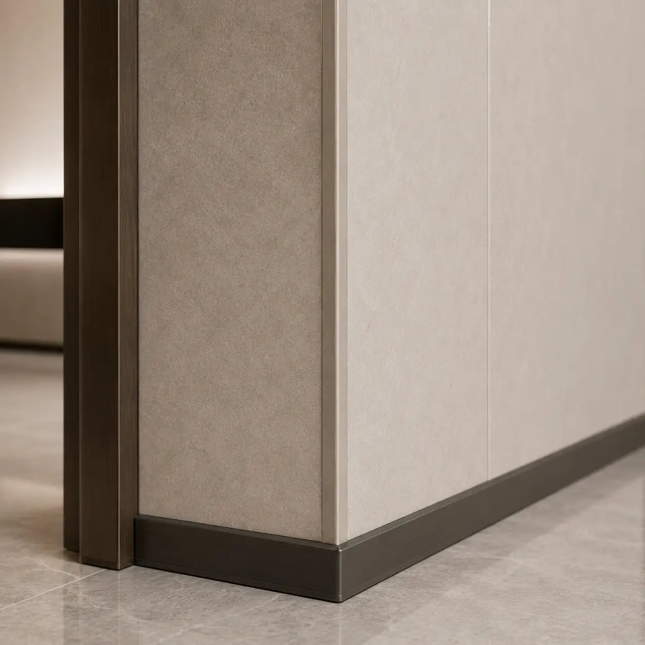 Wall panel edge trim color matching for a clean interior wall finish