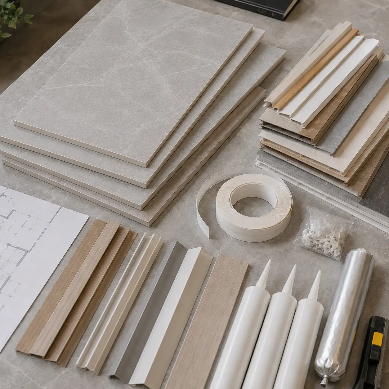 Wall panel trims and accessories included in project budget planning