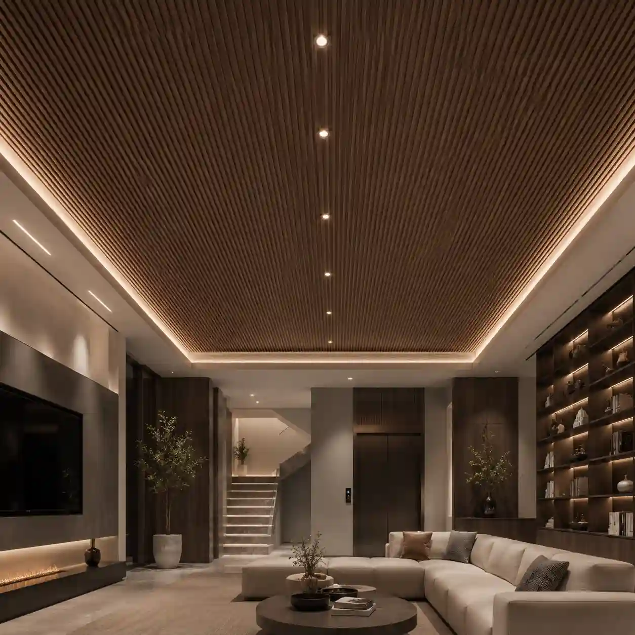 Water-resistant WPC fluted wall panel surface for easy interior maintenance