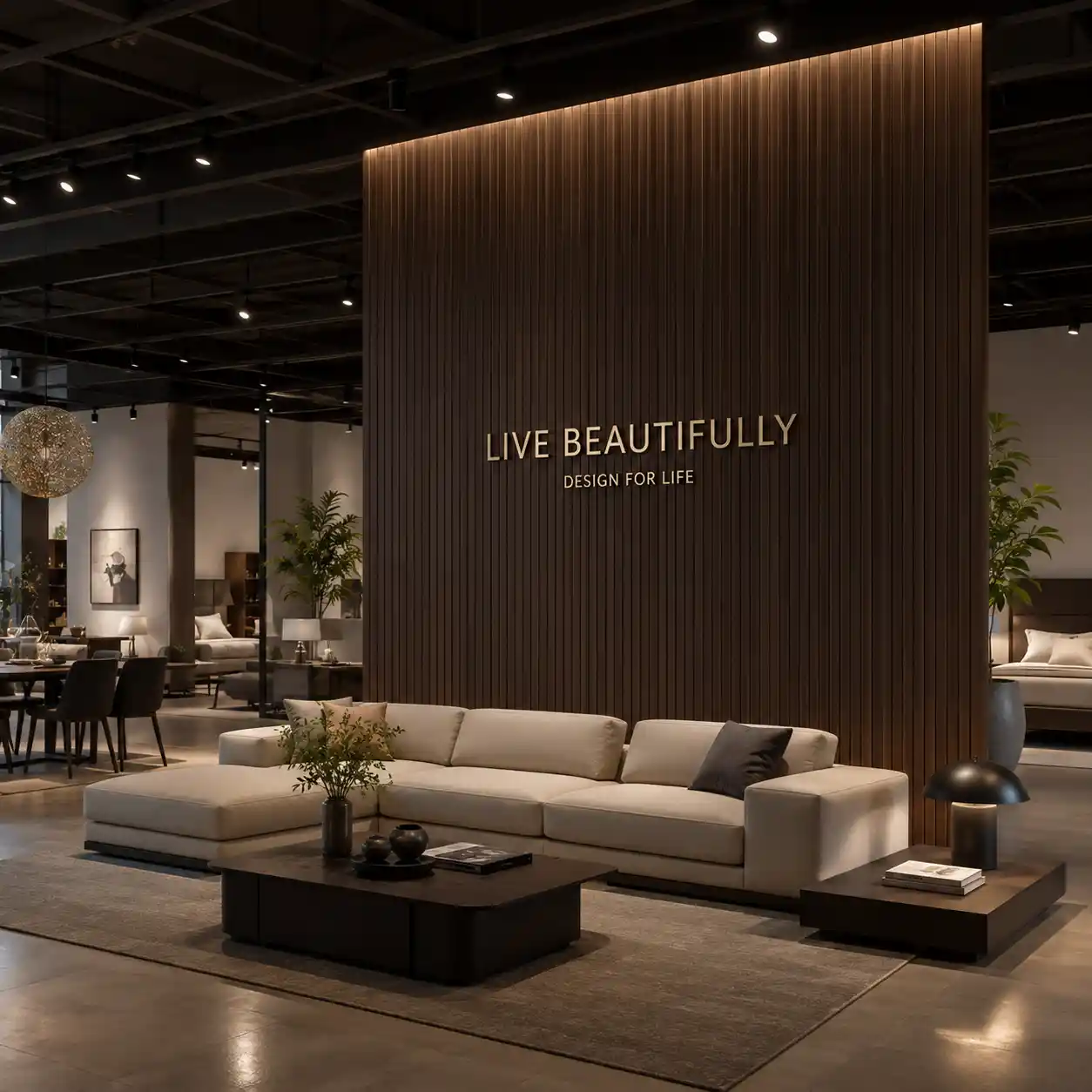 WPC fluted wall panels installed as a modern feature wall application