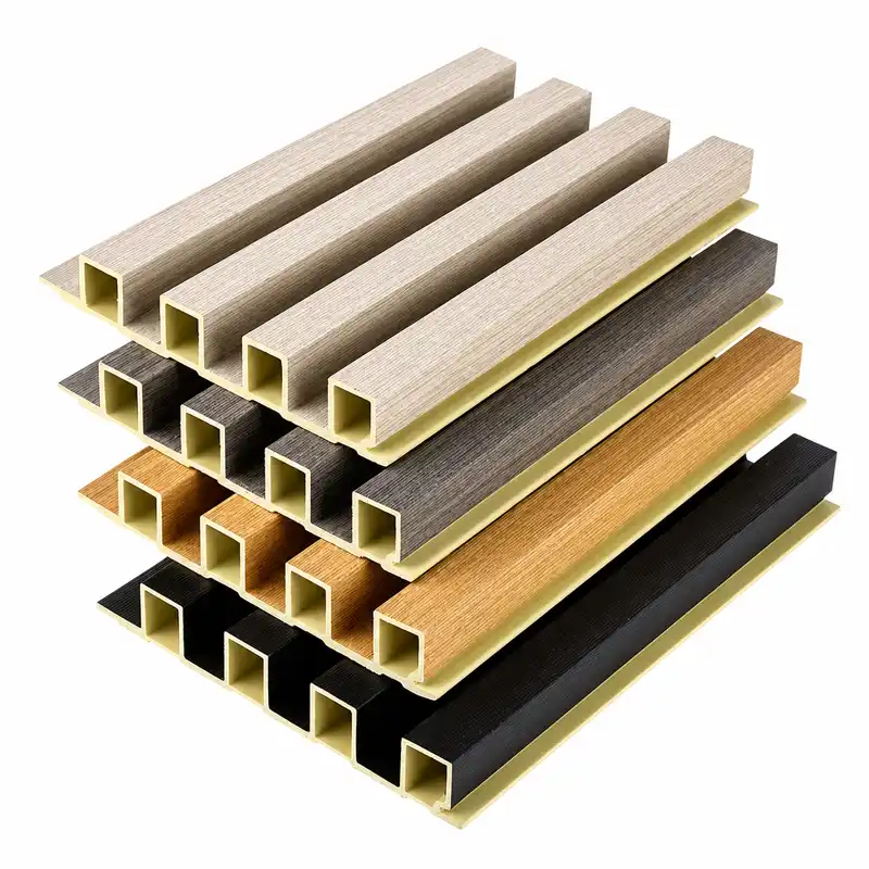 WPC fluted wall panels for modern feature walls, TV backgrounds, villas and hotel interiors