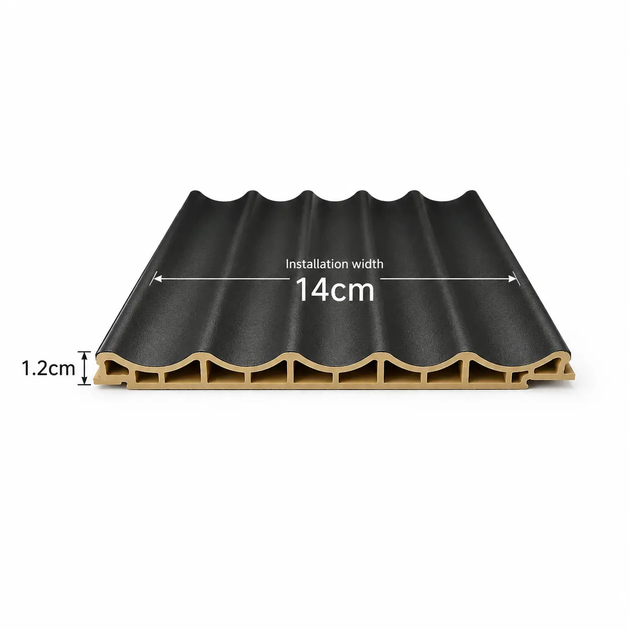 150mm curved fluted panel with inner five-round groove