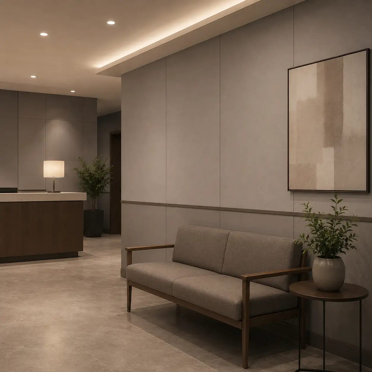 Anti-collision wall board height and lower wall protection zone for corridor interiors