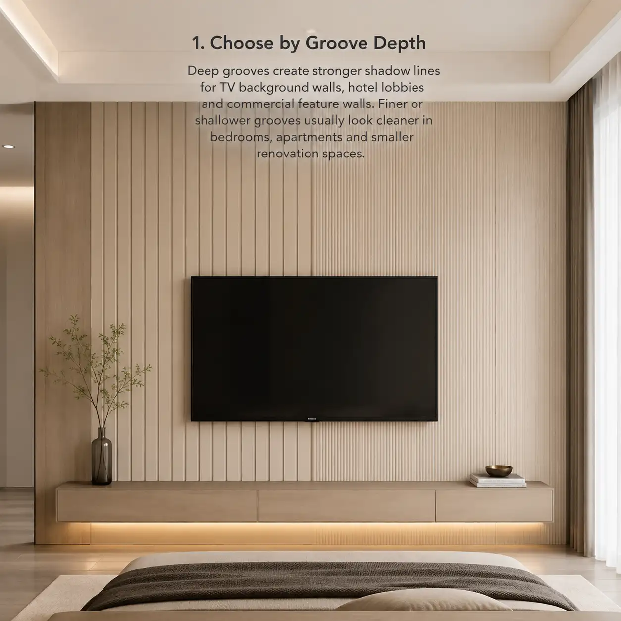 fluted wall panel profile width options for feature walls and interior decoration
