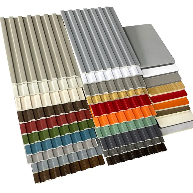 Groove depth detail of PVC fluted wall panel