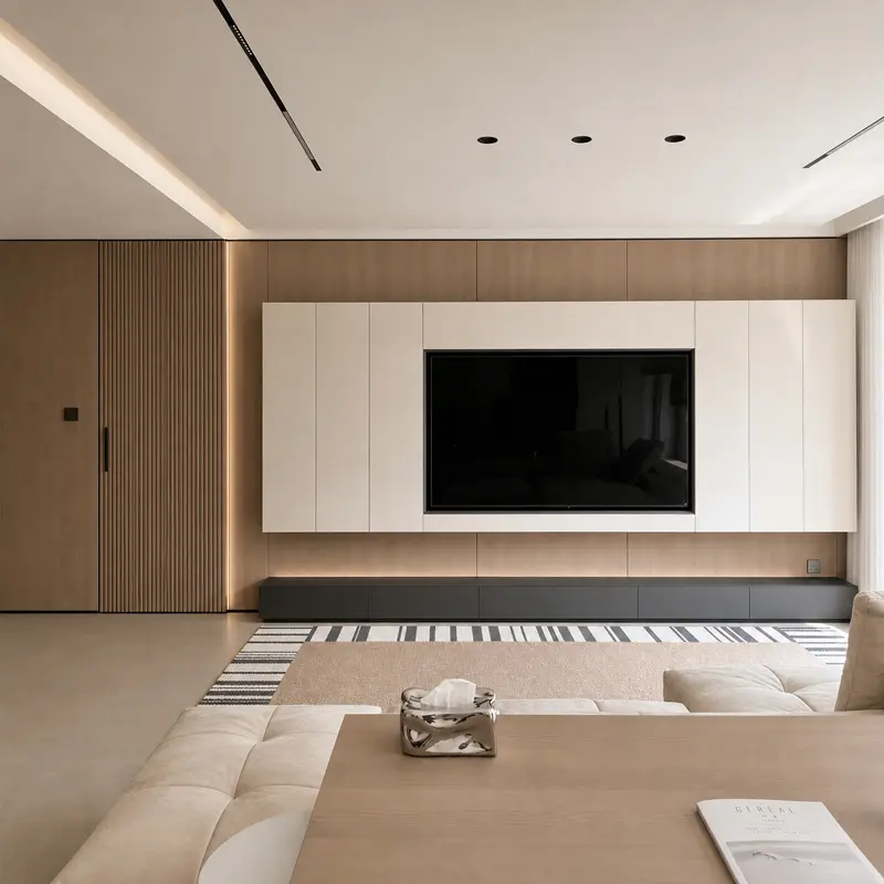 PVC fluted wall panels used for a modern feature wall