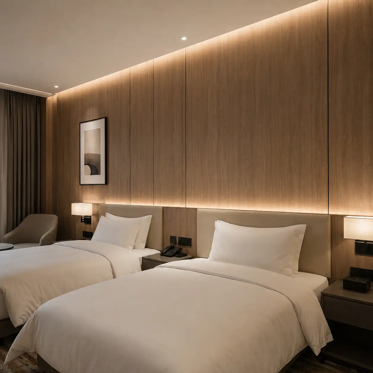 WPC interior wall panels for hotel rooms and corridor decoration projects