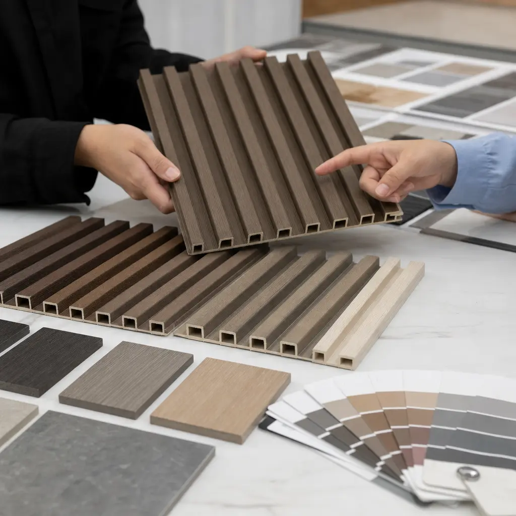 Muestras de acabado y confirmación del color por lotes para paneles de pared acanalados huecos de 160 mm