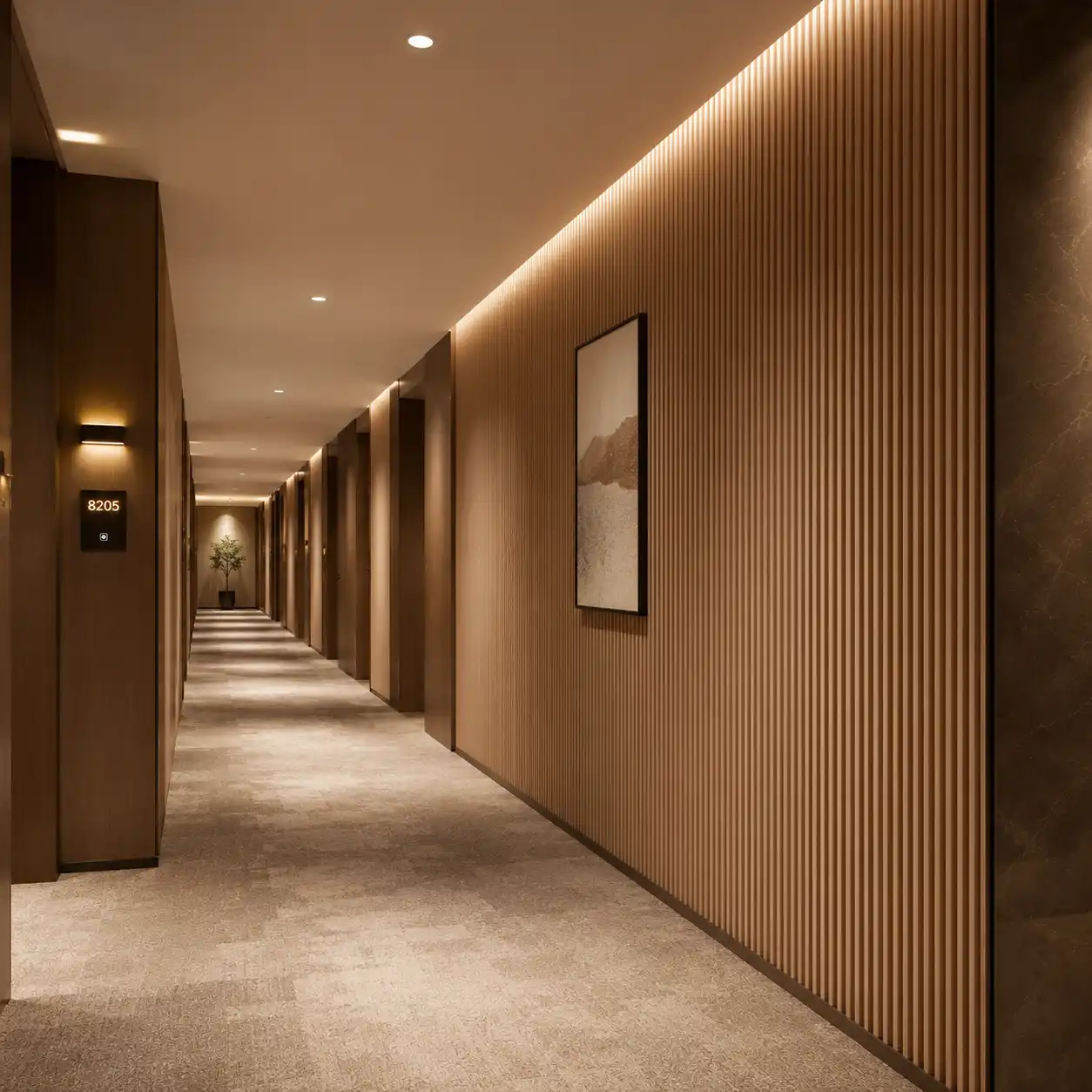 Easy-clean 190mm wave wall panel surface for hotels offices and restaurants