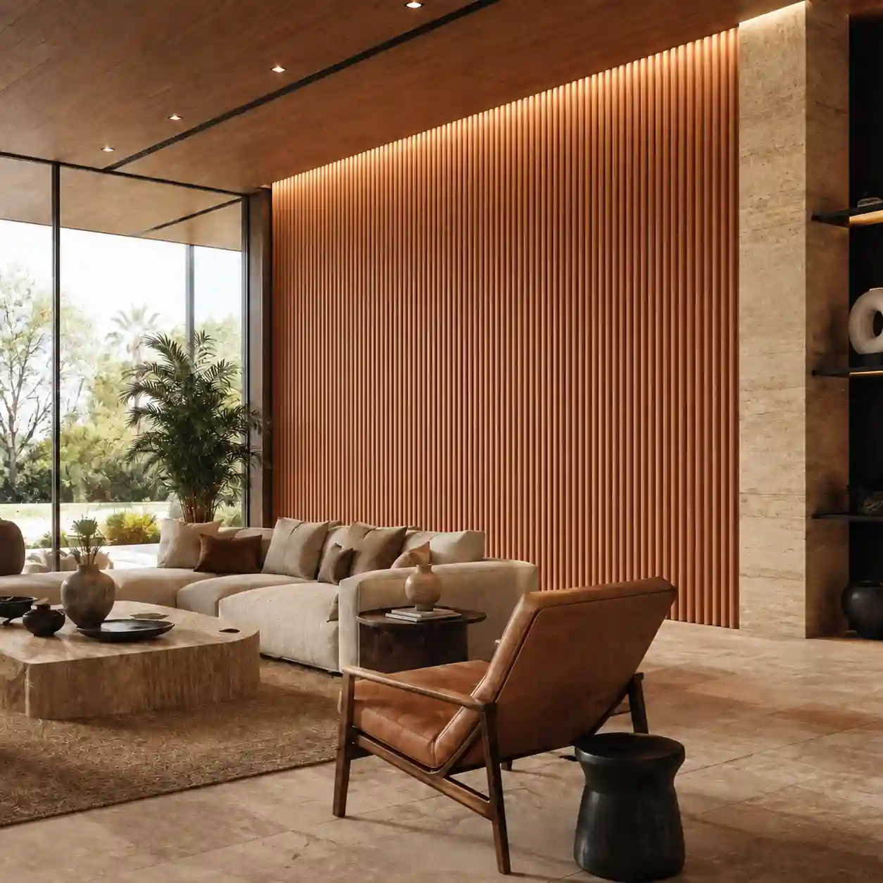 190mm wave wall panels used for hotel lobby restaurant and villa feature walls