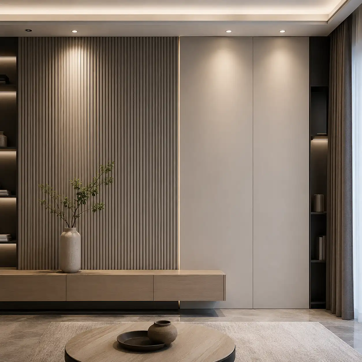 PVC fluted wall panels compared with flat PVC panels for modern interior decoration