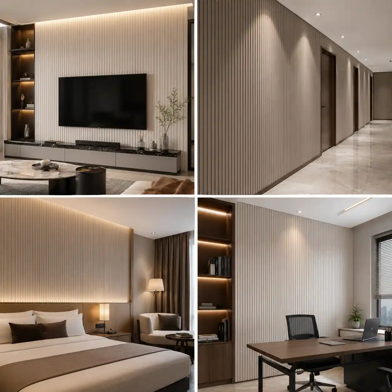 PVC wall panels selected for living rooms, corridors, apartments and light commercial interiors