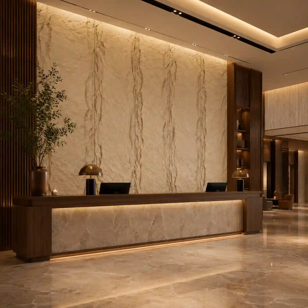 Rock look PU wall panels for restaurant, bar and themed commercial spaces