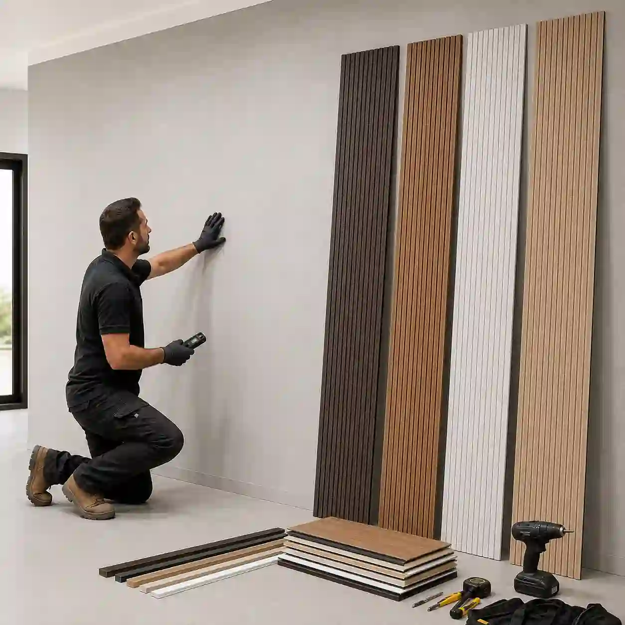 Planificación del ancho de la cubierta instalada para paneles de pared acanalados de WPC de núcleo macizo y distribución equilibrada de las ranuras