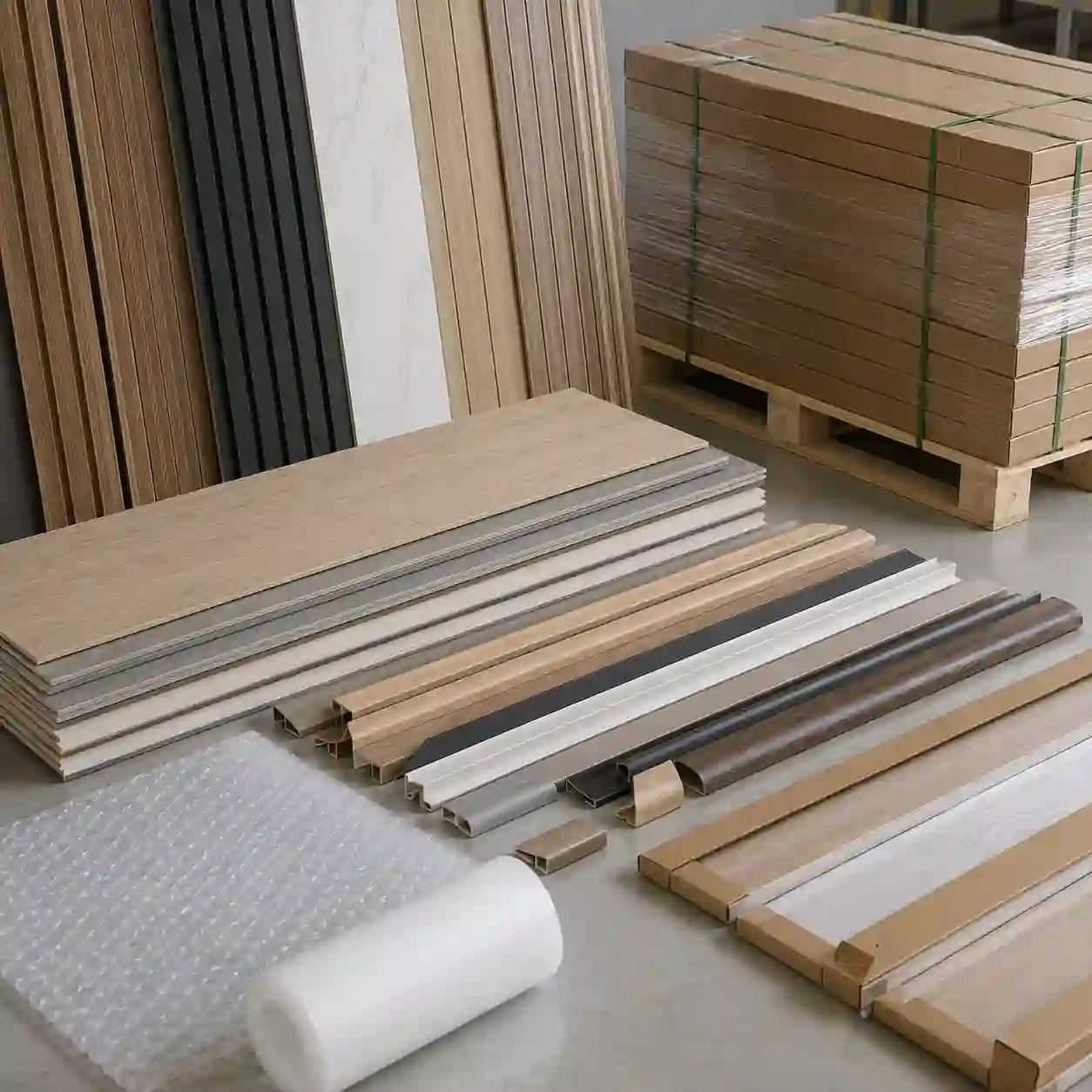 Wall panel trims packing and shipping details included in a complete project quotation