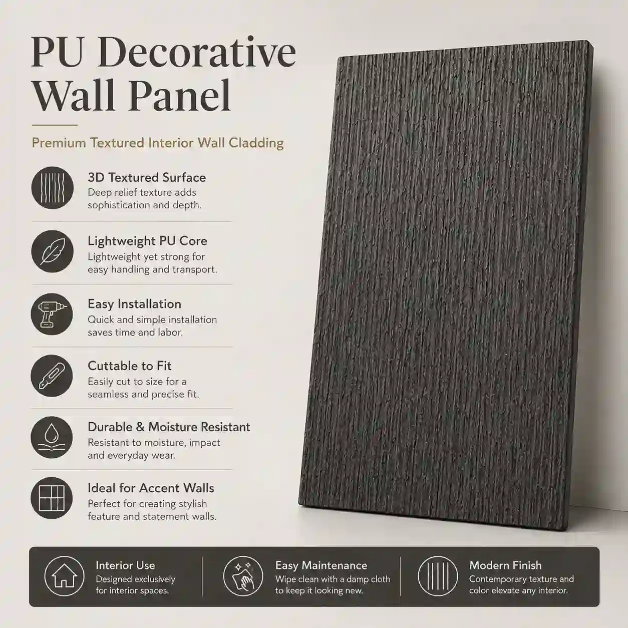 Lightweight PU stone panels used for villa, hotel, restaurant and retail interior renovation