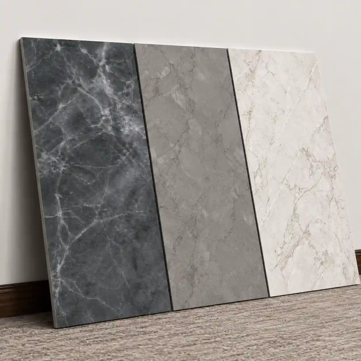Marble PVC wall panels on a hotel interior feature wall