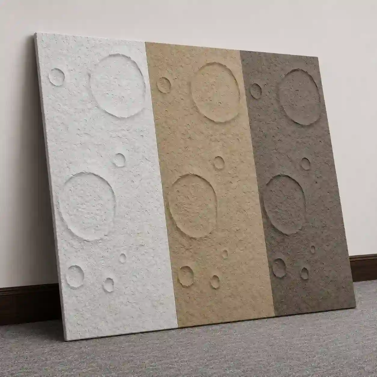 PU stone panel manufacturer showroom with faux stone wall panel samples