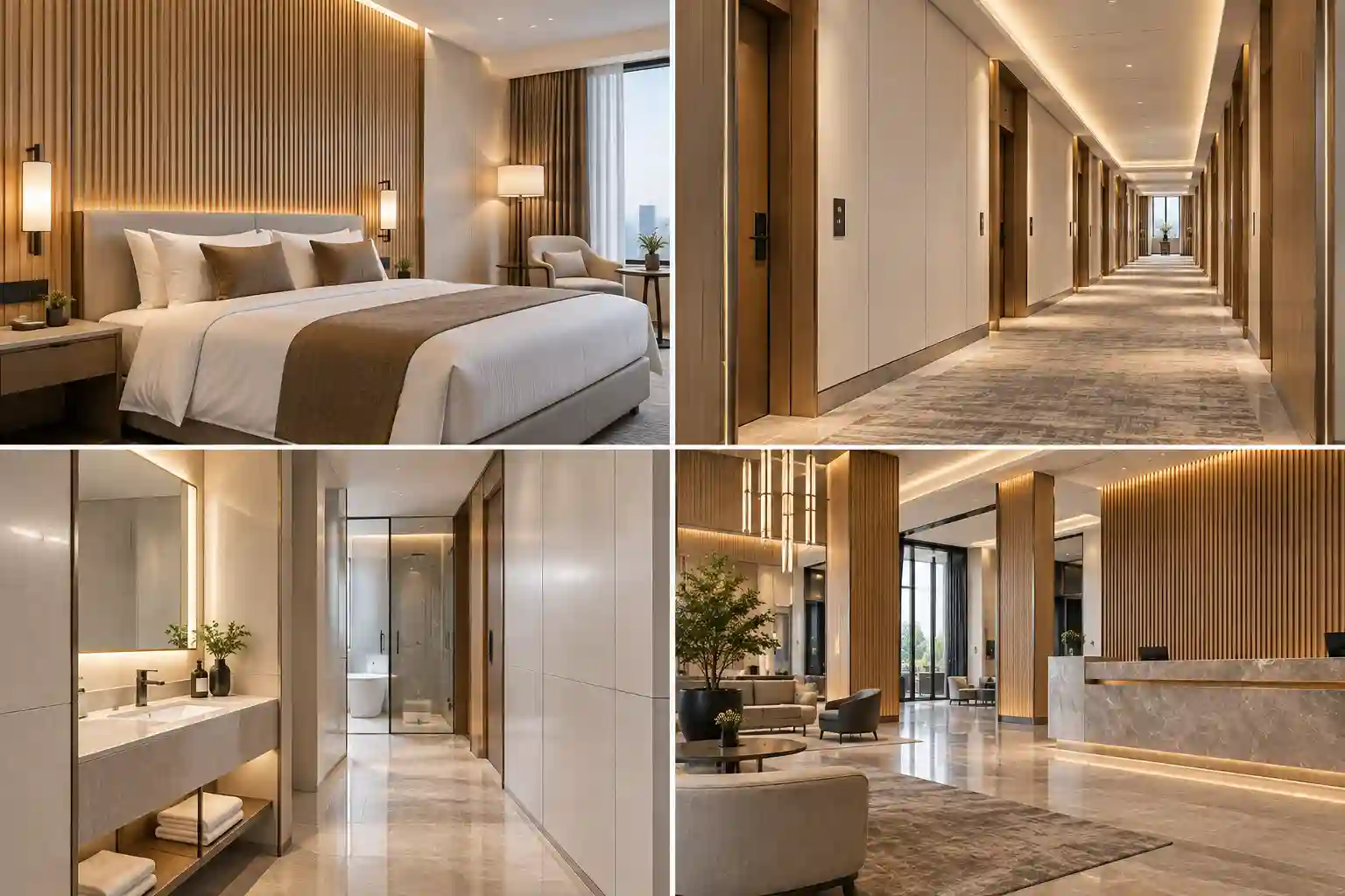 PVC and WPC wall panel choices for hotel rooms corridors bathrooms and lobbies