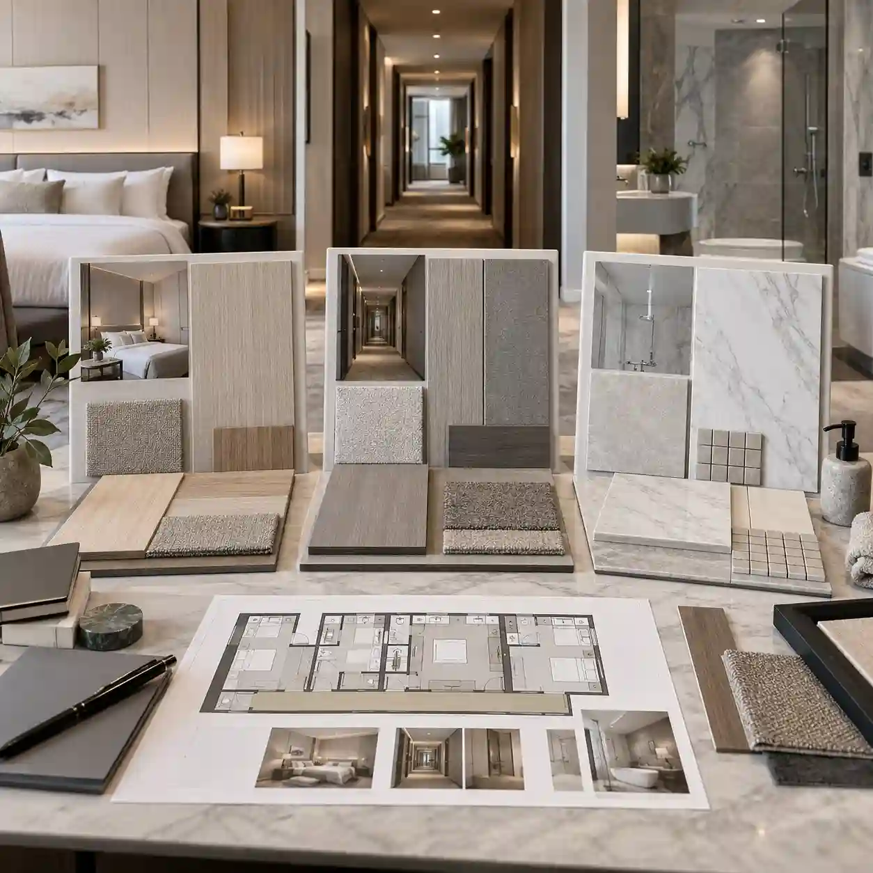 SPC wall panels selected for hotel rooms, corridors and apartment wet areas