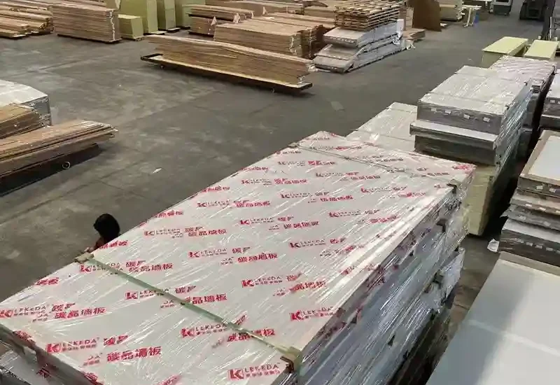 Factory cutting custom wall panels for hotel renovation